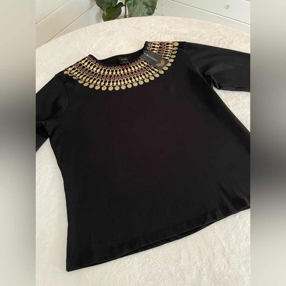 Metropolitan Museum of Art 3/4 Sleeve Sz XL Egyptian Embellished Collar - Picture 4 of 15
